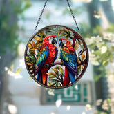 Parrot Stained Glass Suncatcher Parrot Window Hanging Parrot Ornament Parrot Lover Decor Bird Nerd Bird Lover Gift
